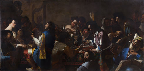 Gregorio e Mattia Preti, <em>Allegoria dei cinque sensi</em>, 1642-1646 ca., olio su tela, 396 x 200 cm, Roma, Gallerie Nazionali di Arte Antica<br />