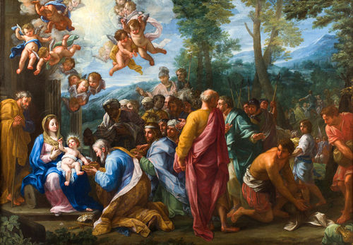 Giovanni Odazzi,&nbsp;<em>L&rsquo;adorazione dei Magi.&nbsp;</em>Olio su tela, cm. 124x174&nbsp;(Uno di due)&nbsp;<br />