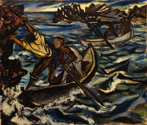 Renato Guttuso, Barche nella tempesta, 1950. Olio su tela, cm. 91x108