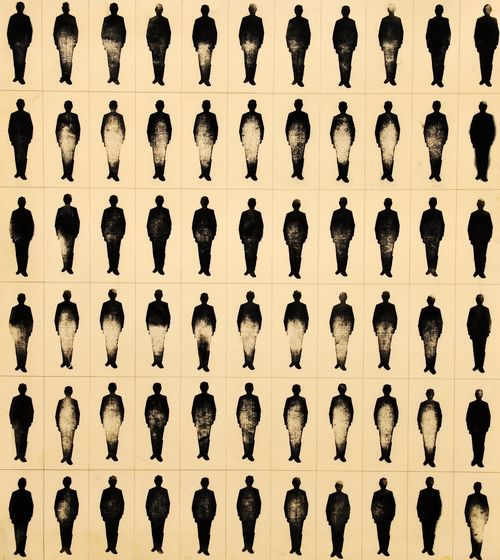 Renato Mambor, Ultimo giorno, 1963, olio su tela, cm. 90x100 
