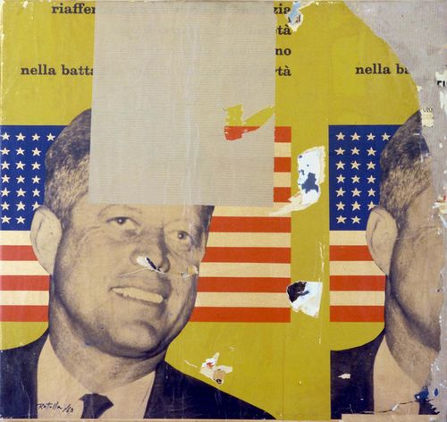 Mimmo Rotella, Viva America, Dècollage, cm 85x89