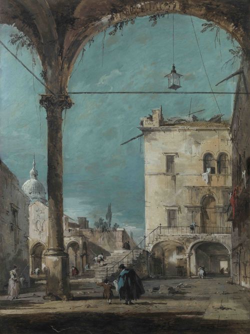 Francesco Guardi, Capriccio con campiello, 1760 c., Parigi, Musée Jacquemart-André