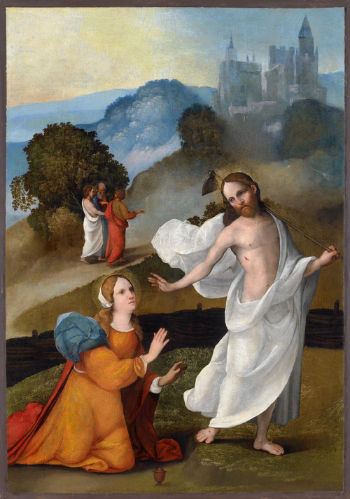 Ludovico Mazzolino, Noli me tangere, 1525 circa, Olio su tavola trasportato su tela, Brescia, Pinacoteca Tosio Martinengo