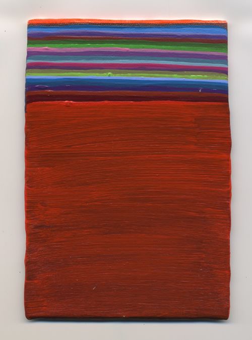 Maria Morganti, Diario di viaggio. Pellestrina, 6 - 15 agosto 2016. Venezia, 2016. Acrilico su tela, 15 x 10 cm