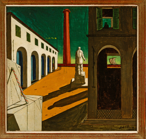 Giorgio de Chirico, Enigma della partenza, 1914 (1930)Fondazione Magnani-Rocca, Mamiano di Traversetolo (Parma) &copy; Giorgio de Chirico, by SIAE 2025