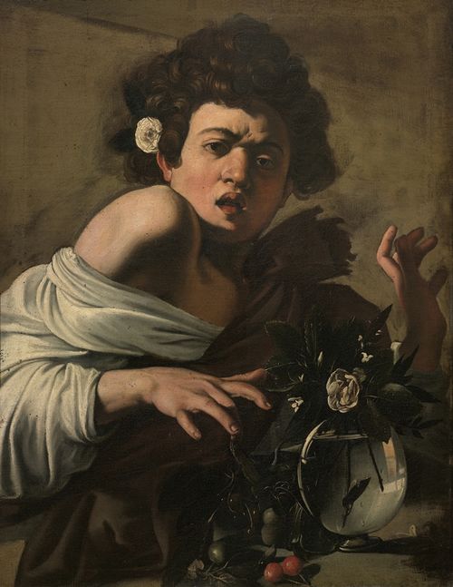Michelangelo Merisi detto il Caravaggio (Milano, 29 settembre 1571 - Porto Ercole, 18 luglio 1610), <em>Ragazzo morso da un ramarro</em>, 1597 circa, Olio su tela, 65.8 x 52.3 cm, Firenze, Fondazione di Studi di Storia dell'Arte Roberto Longhi