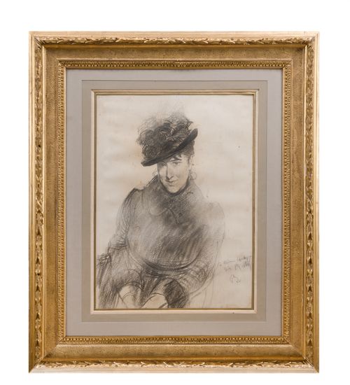 Giovanni Boldini, <em>Ritratto di Madame de Bouligny</em>, 1882, Matita su carta, 35 x 47 cm<br />
