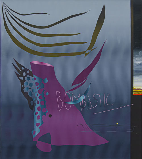 Mattia Barbieri, Bombastic, 2022, olio su tavola, 130x140 cm.
