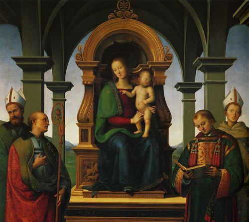 Pietro Perugino, Pala dei Decemviri, 1495-1496, olio su tavola, 193x165 cm. Pinacoteca Vaticana, Roma
