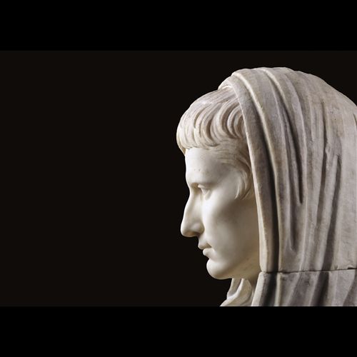 Statua togata, Augusto capite velato come Pontefice Massimo (da via Labicana), particolare Roma, Museo Nazionale Romano, Palazzo Massimo alle Terme