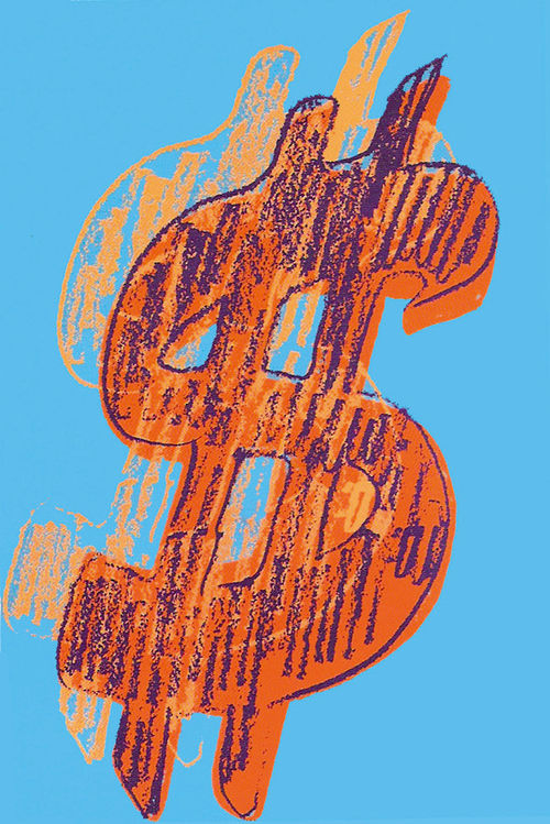 Andy Warhol, Dollar, 1981-82, colori acrilici stesi con telai di seta su tela. Collezione Rosini-Gutman