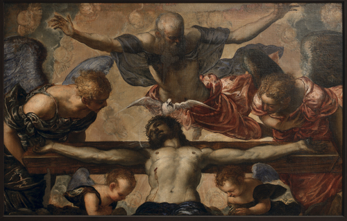 Jacopo Robusti detto il Tintoretto, Trinità, 1561 - 1562 circa. Olio su tela, cm.123x184. Musei Reali - Galleria Sabauda, inv. 416