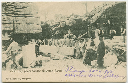 Cava Ing. Guido Gianoli Chiampo Bianco, 1908 (Raccolta Cartoline - concessione Biblioteca Bertoliana)