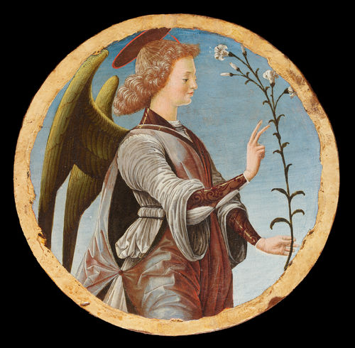 <em>Polittico Griffoni</em>, 1472-1473 circa, Francesco del Cossa, <em>Angelo Annunciante</em>, Gazzada, Collezione Cagnola