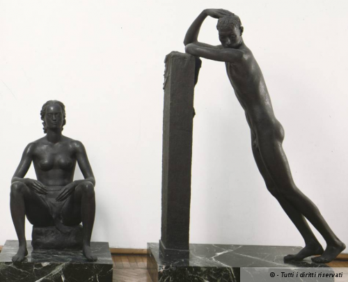 Libero Andreotti, Affrico e Mensola, fusione in bronzo e marmo, 1932-1933, GNAM