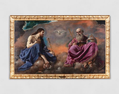 Giovanni Francesco Barbieri detto il Guercino, Trinità, 1616, olio su tela, cm. 154 x 262 (con cornice). Bologna, UniCredit Art Collection, Quadreria di Palazzo Magnani