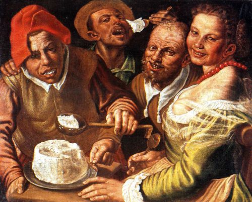 Vincenzo Campi, Mangiatori di ricotta, olio su tela, 72 x 89 cm. Collezione privata