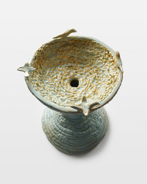 Mai-Thu Perret, She lured the golden warbler down from the willow branch, 2021. Glazed ceramic, cm. 68x54x54