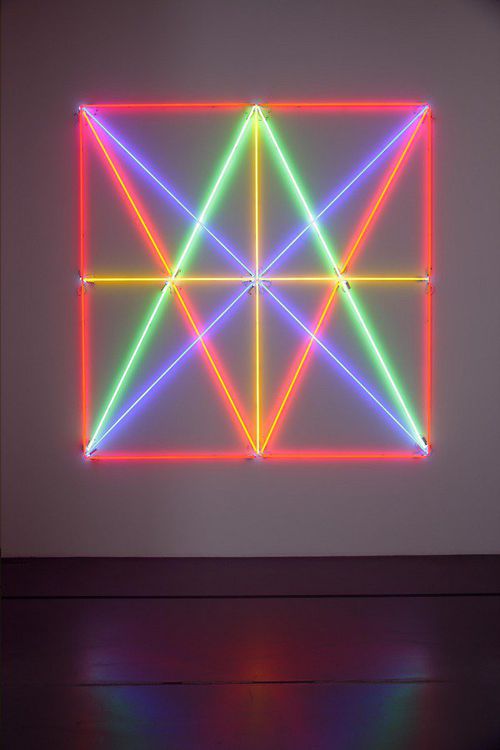 Maurizio Nannucci, Sigillo di Salomone, 1992-2003, Tubi al neon, 290x290 cm 