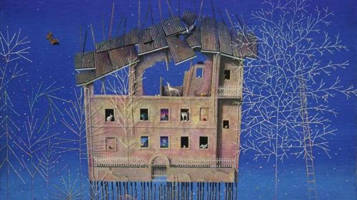 Claudio Cargiolli,&nbsp;<em style="font-size: 0.83em;">Casa e zenobia</em><span style="font-size: 0.83em;">, olio su tela tavola, 2017</span>