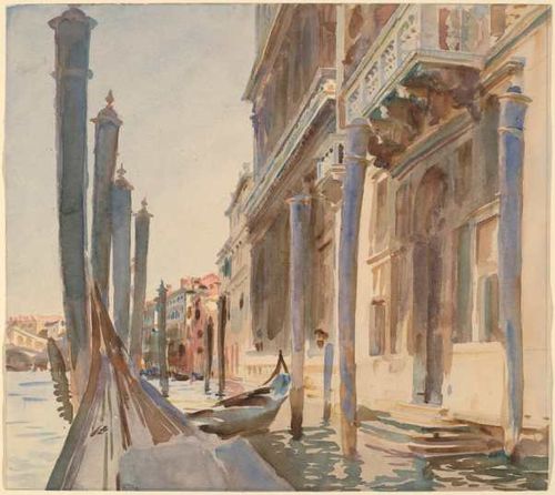 John Singer Sargent, <em>Attracchi di gondole sul Gran Canale</em>