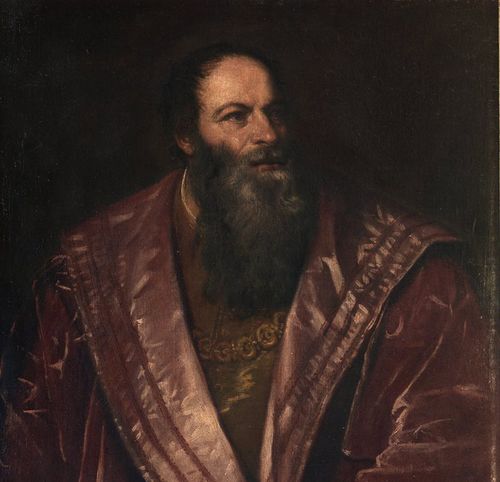 Tiziano Vecellio (Pieve di Cadore, 1488/1490 - Venezia, 1576) Ritratto di Pietro Aretino,&nbsp;1545, Olio su tela, Galleria Palatina, Gallerie degli Uffizi, Firenze