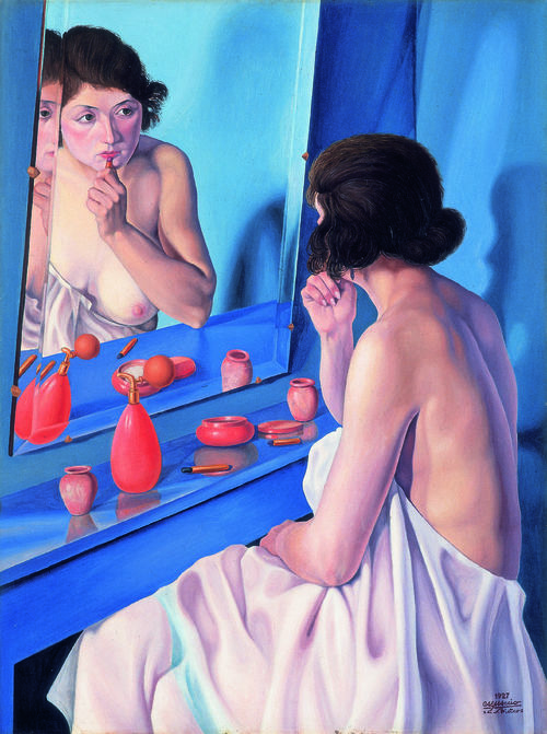 Cagnaccio di San Pietro, <em>Donna allo specchio</em>, 1927. Olio su tavola. Collezione della Fondazione Cariverona (Archivio fotografico della Fondazione Cariverona)