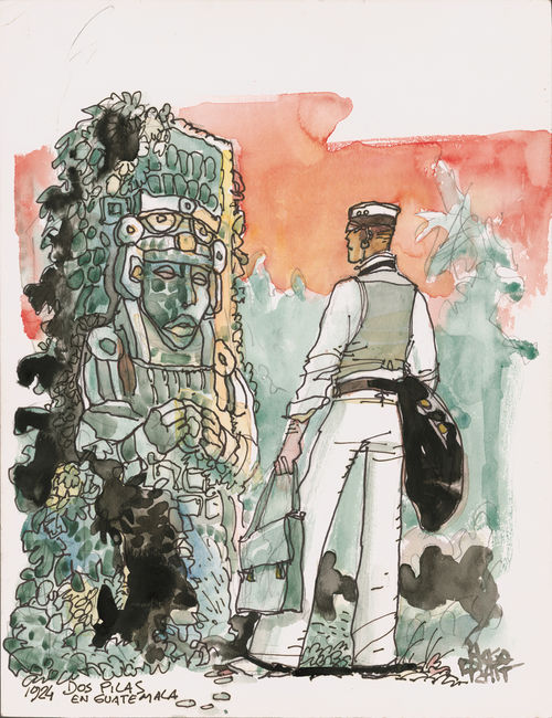 Hugo Pratt, <em>Corto Maltese. Copertina di &laquo;Le Monde Voyages&raquo; supplemento del giornale &laquo;Le Monde&raquo;</em> | &copy; 1988 Cong SA, Svizzera. Tutti i diritti riservati