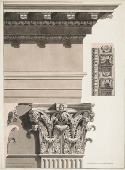 Alessandro Papafava (1784 - 1861), <em>Studio accademico di capitello corinzio e relativa trabeazione</em> | Courtesy of Palladio Museum, Vicenza