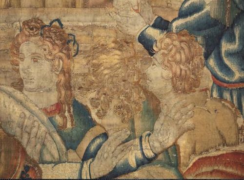 Dettaglio arazzo Ananias et Saphira, collezione Roberto Bilotti Ruggi d’Aragona
