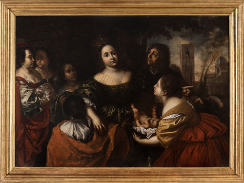 Francesco Cairo, <em>La figlia del Faraone accogli&egrave; Mos&egrave; salvato dalle acqu</em>e, 1645 ca., Olio su tela, Torino, Musei Reali - Galleria Sabauda