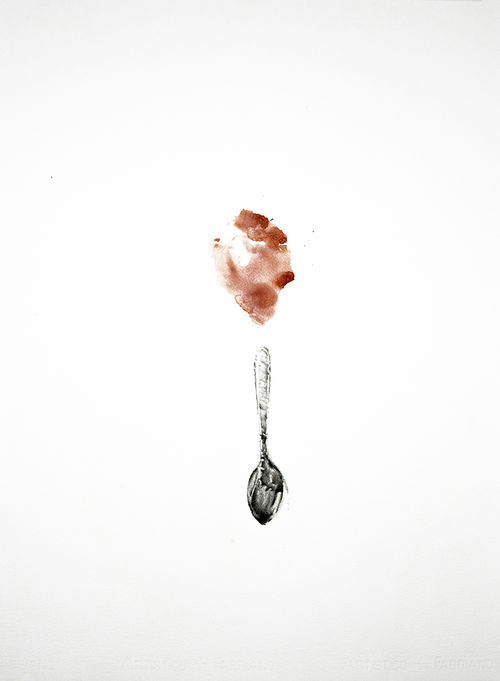 Giovanni Gaggia, Sanguinis suavitas, 2010, sangue e matita su carta cotone, cm 56x76