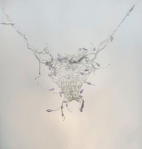 Kristina Bekker, The Source, 2020, sterling silver, river pearls, 22×26×12