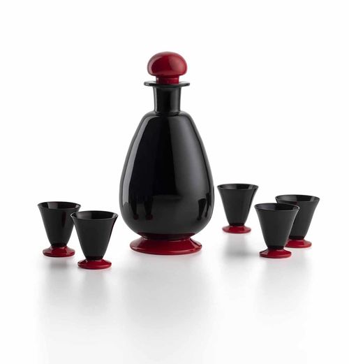 Cristalleria Nason & Moretti, Servizio Vittoriale, 1930, vetro ametista e rosso I Ph. studiopointer.com