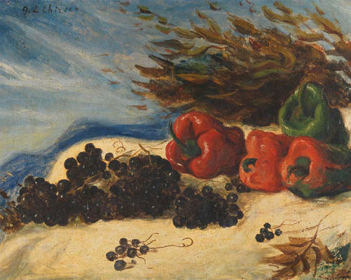 Giorgio De Chirico, Natura morta, 1930 ca., olio su tela. Firenze, Galleria d'arte moderna di Palazzo Pitti