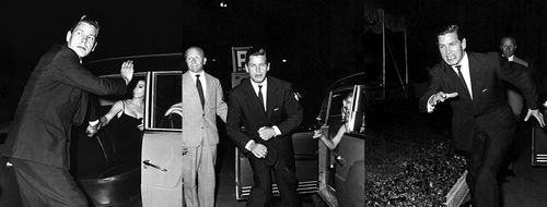 Serie: Tazio Secchiaroli, Anthony Steel si scaglia contro i fotografi. Roma, Agosto 1958