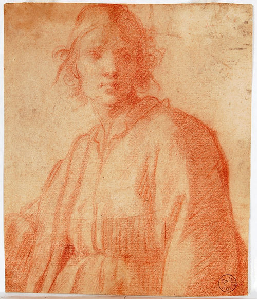 Matteo Rosselli. Studio di figura di giovinetto, sanguigna su carta