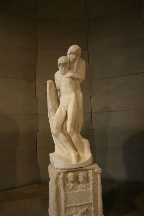 Michelangelo Buonarroti, Piet&agrave; Rondanini, 1552-1564. Scultura in marmo, 195 cm.&nbsp;