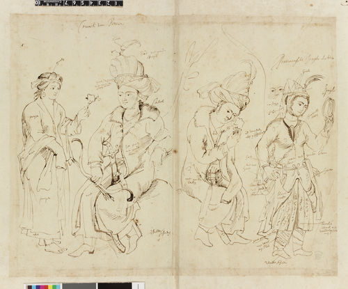 Pieter Paul Rubens, Quattro figure in abiti persiani, disegno