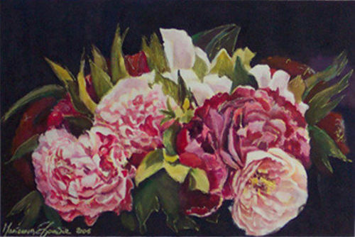 Mariarosa Gaude. Peonie e peonie, Borgo e Rocca Medievale, Torino