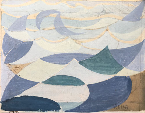 Giacomo Balla, Luci di velocit&agrave;,&nbsp;1913 circa. Matita e tempera su carta (intelata), cm 14x18