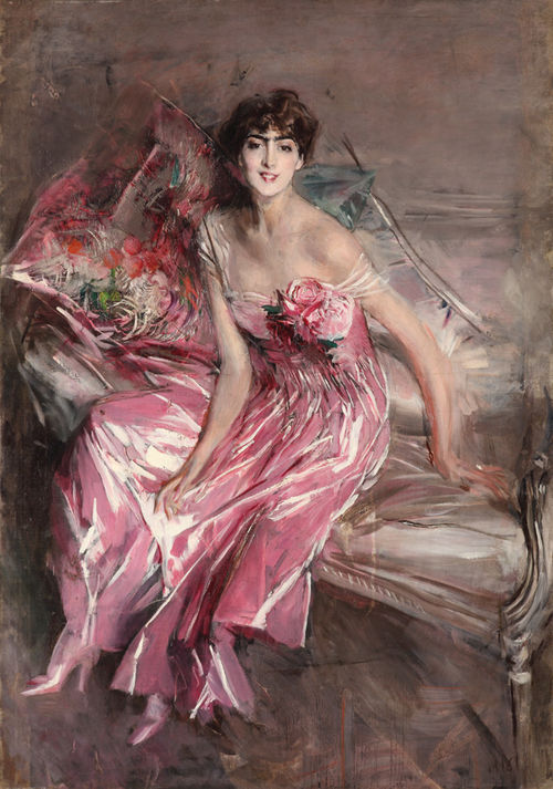 Giovanni Boldini, <em>La signora in rosa</em> <em>(Olivia Concha de Fontecilla)</em>, 1916, Olio su tela, 113 x 163 cm, Ferrara, Museo Giovanni Boldini