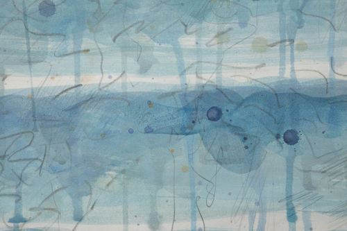 Nancy Genn, <em>Shape of Water 15</em>, 1978, Casein on paper, 507 x 58 cm | Courtesy of Marignana Arte, Venice