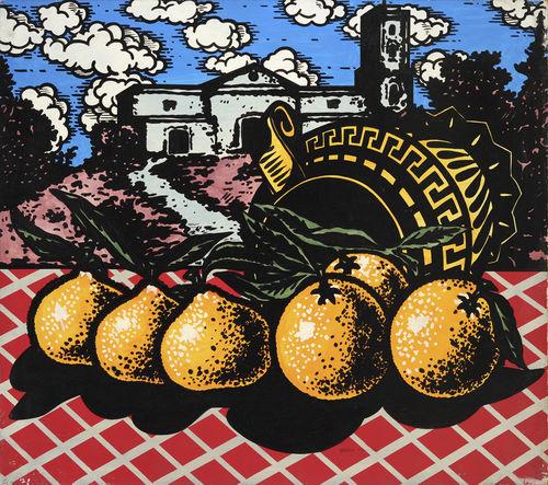 Ercole Pignatelli, Doppioni, 1966, olio su tela, 80 x90