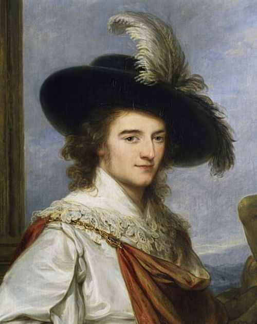 Angelika Kauffmann, Ritratto del conte Josef Johann von Fries con il Teseo vincitore del Minotauro di Canova (particolare), 1787, olio su tela. Vienna, Museen der Stadt © Wien Museum