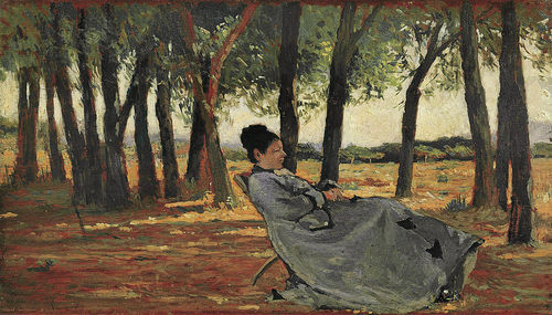 Giovanni Fattori, La Signora Martelli  a Castiglioncello, ca. 1867, olio su tavola, cm. 20x35