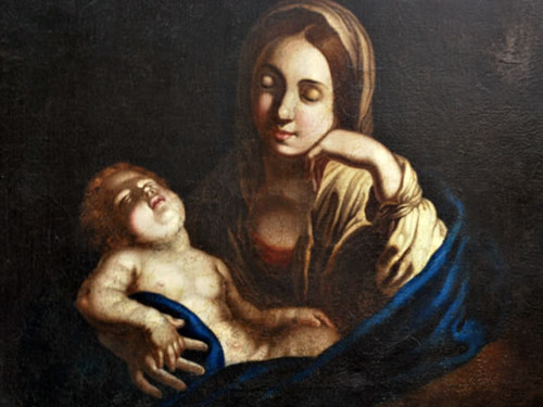 madonna col bambino dormiente