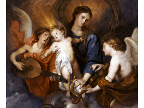 Vergine col Bambino e due angeli musicanti