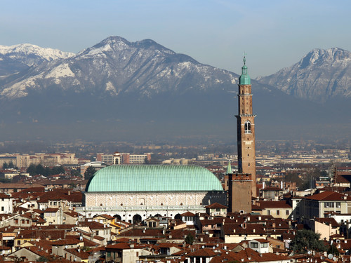 Vicenza, Italy, skyline of the city with Basilica Palladiana, Monte Summano | Photo: ChiccoDodiFC
