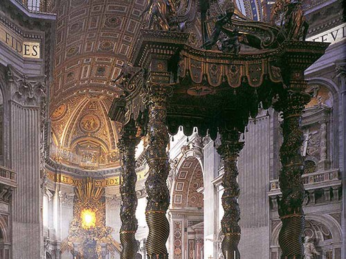<em>Baldacchino di San Pietro</em>, Gian Lorenzo Bernini, 1623-1634, Basilica di San Pietro, Roma<br />